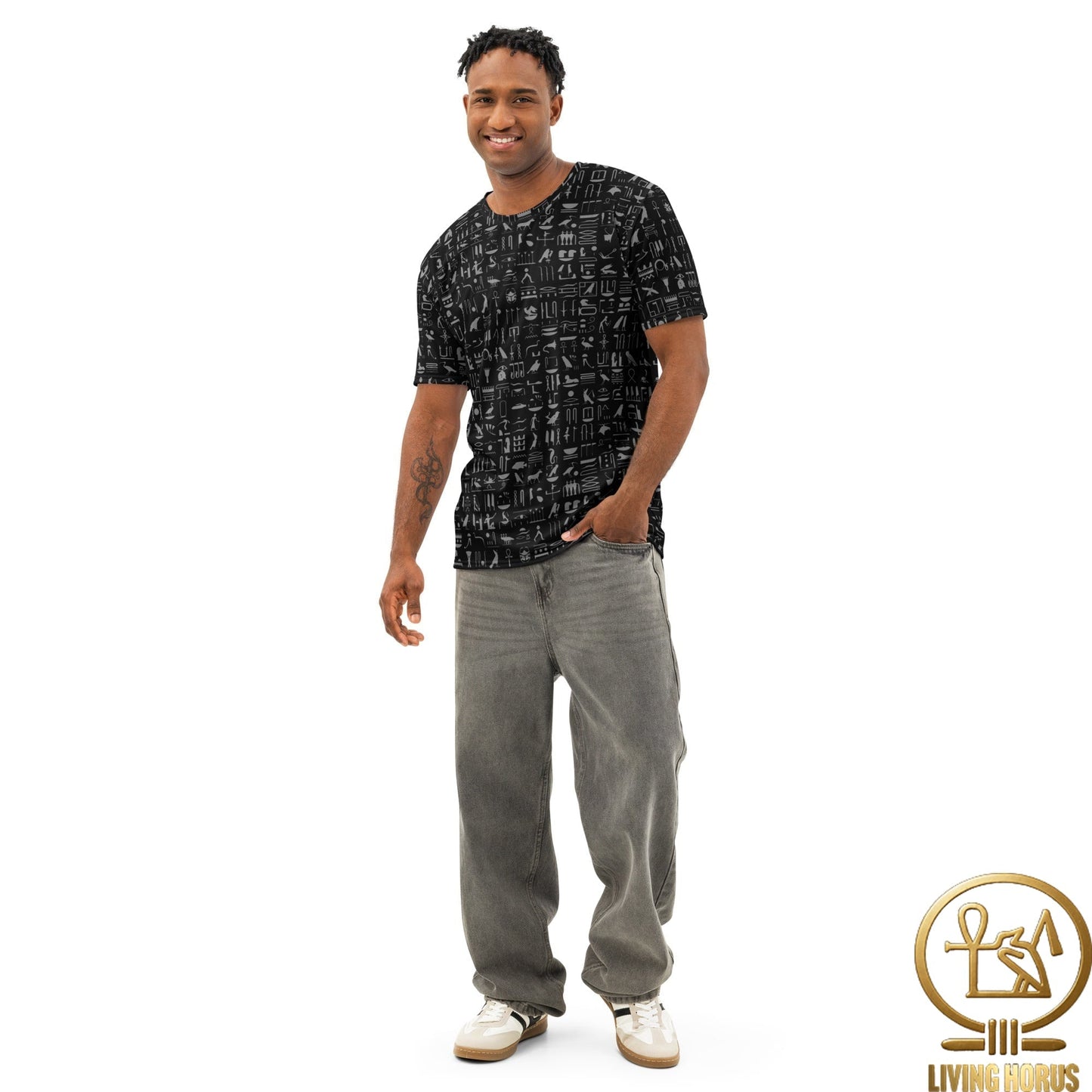 Black Hiero Men’s cotton crew neck t-shirt