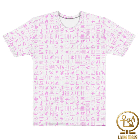 Pink/WhiteMen’s cotton crew neck t-shirt