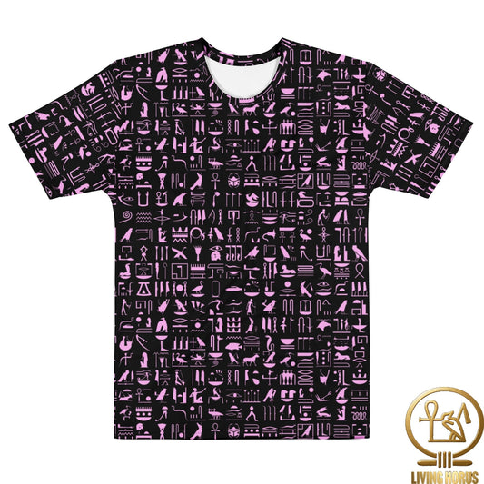 Pink/Black Hiero Men’s cotton crew neck t-shirt
