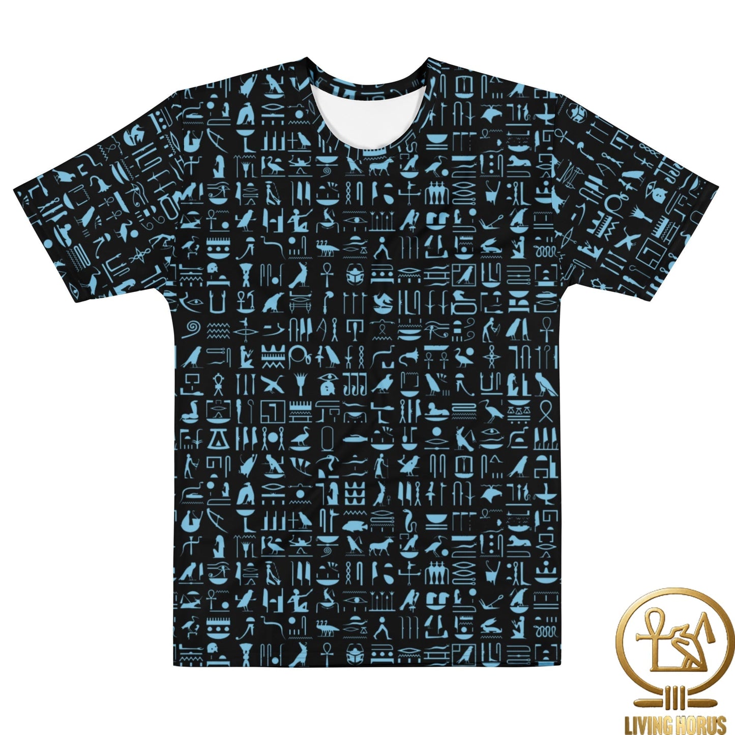 Blue/Black Hiero Men’s cotton crew neck t-shirt