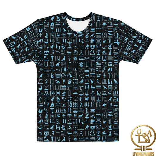 Blue/Black Hiero Men’s cotton crew neck t-shirt