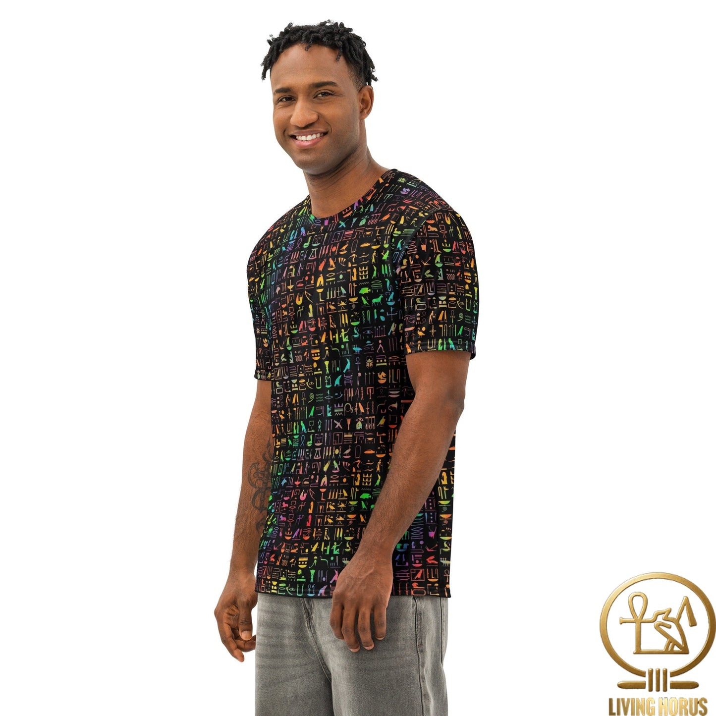 Rainbow Hiero cotton crew neck t-shirt