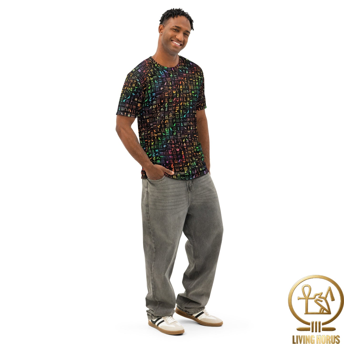 Rainbow Hiero cotton crew neck t-shirt