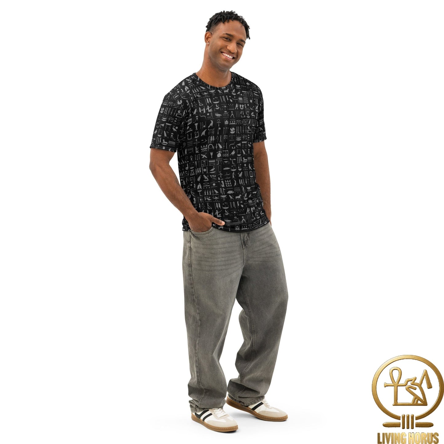 Black Hiero Men’s cotton crew neck t-shirt