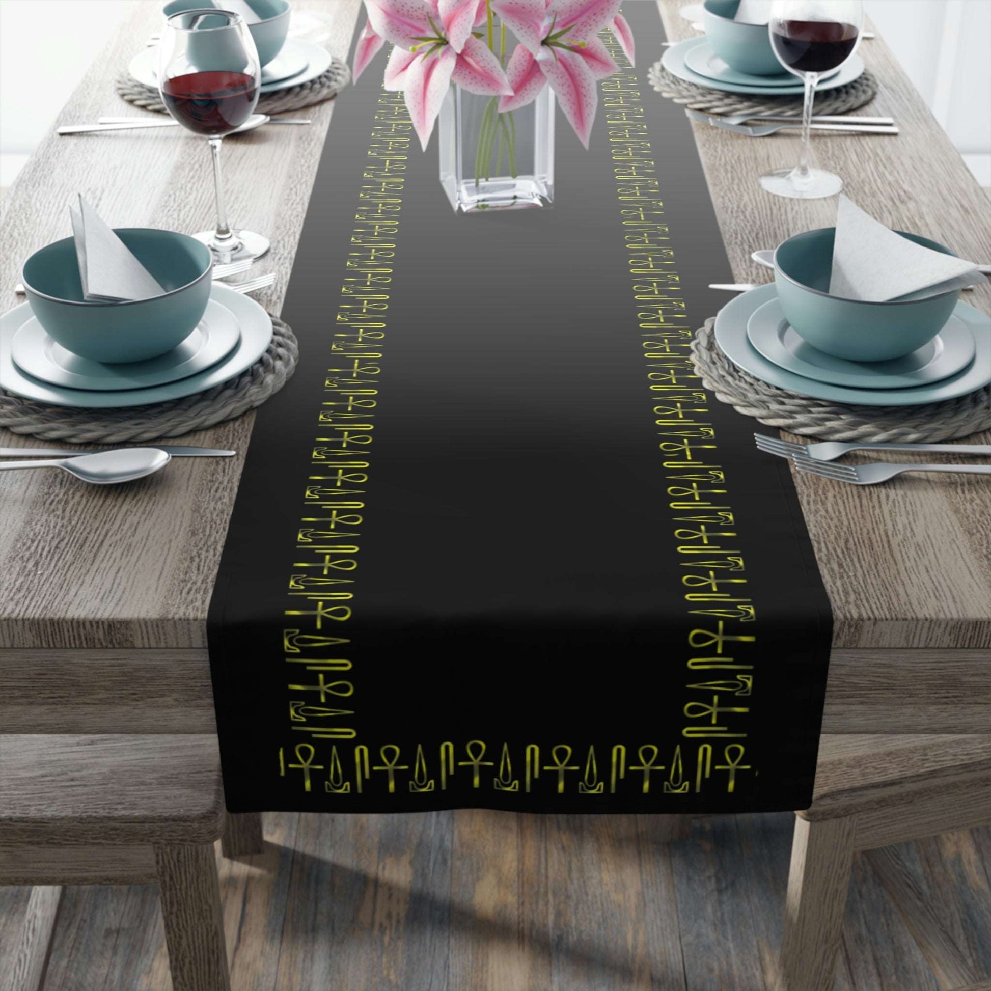 Ankh Udja Seneb Cotton Table Runner