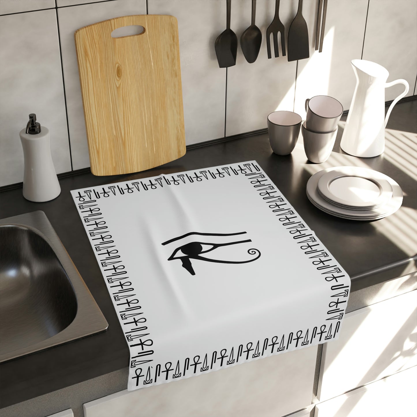 Eye of Horus White Tea & Kitchen Towel