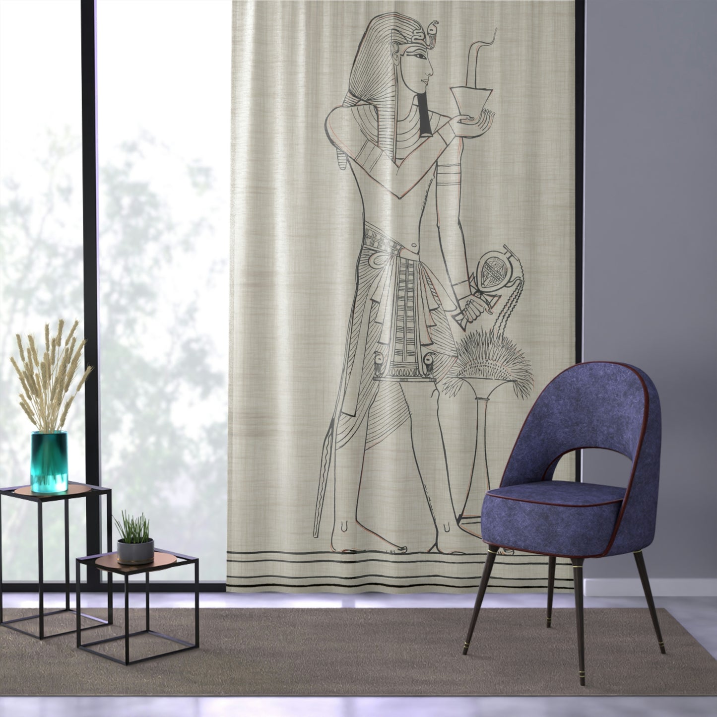 Pharaoh Offering Left Window Curtain